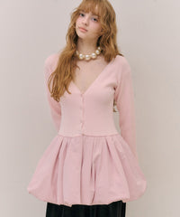 【予約10%OFFF】【J1U by LA BELLE ETUDE】ペプラムカーディガン