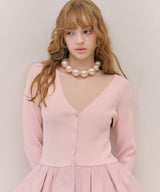 【予約10%OFFF】【J1U by LA BELLE ETUDE】ペプラムカーディガン