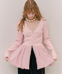 【予約10%OFFF】【J1U by LA BELLE ETUDE】ペプラムカーディガン