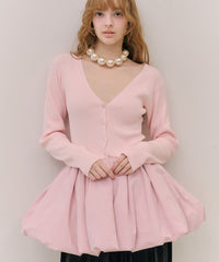 【予約10%OFFF】【J1U by LA BELLE ETUDE】ペプラムカーディガン