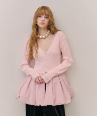 【予約10%OFFF】【J1U by LA BELLE ETUDE】ペプラムカーディガン