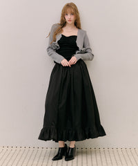 【予約開始待ち】【J1U by LA BELLE ETUDE】裾フリルリブショートカーディガン