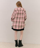 【予約開始待ち】【J1U by LA BELLE ETUDE】オーバーサイズPINKチェックシャツ