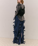【J1U by LA BELLE ETUDE】many ribbon denim skirt