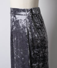 【yae】Clash velours skirt(side slit)/クラッシュベロアスカート(サイドスリット)