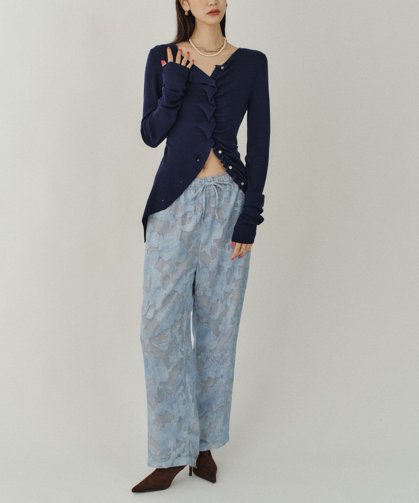 パンツ UNDRESSD JACQUARD BELLE PANTS yae】Relax jacquard pants / リラックスジャガードパンツ – LA BELLE