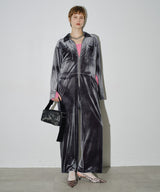 【yae】Fastener slit velours jumpsuit / ファスナースリットジャンプスーツ