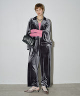 【yae】Fastener slit velours jumpsuit / ファスナースリットジャンプスーツ