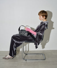 【yae】Fastener slit velours jumpsuit / ファスナースリットジャンプスーツ