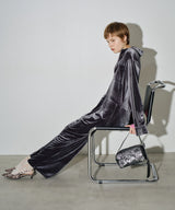 【yae】Fastener slit velours jumpsuit / ファスナースリットジャンプスーツ