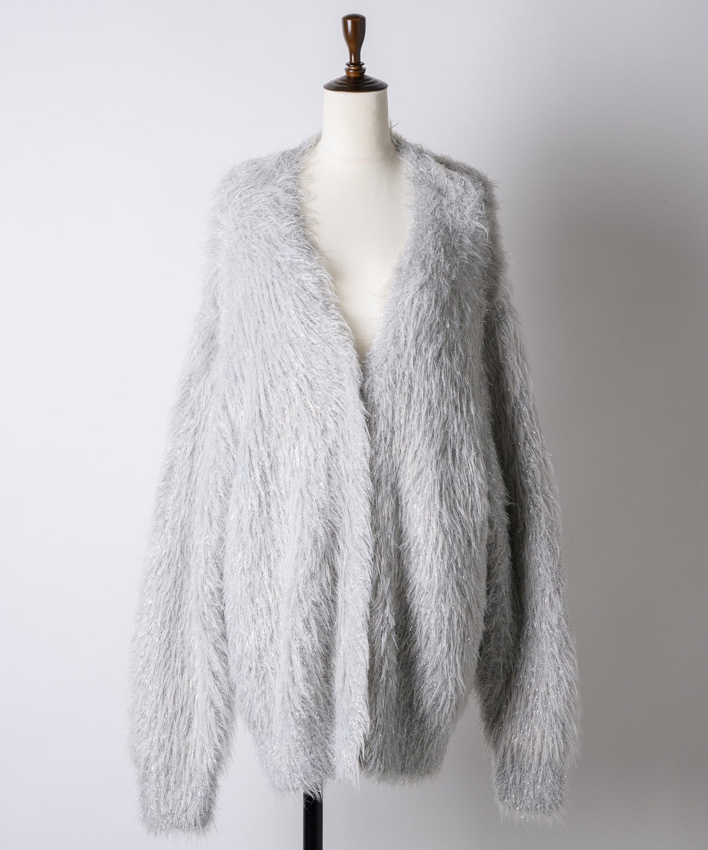 yae】2way glitter feather knit cordigan/2wayグリッター