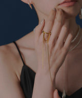 【loni】Creek long chain earcuff ring