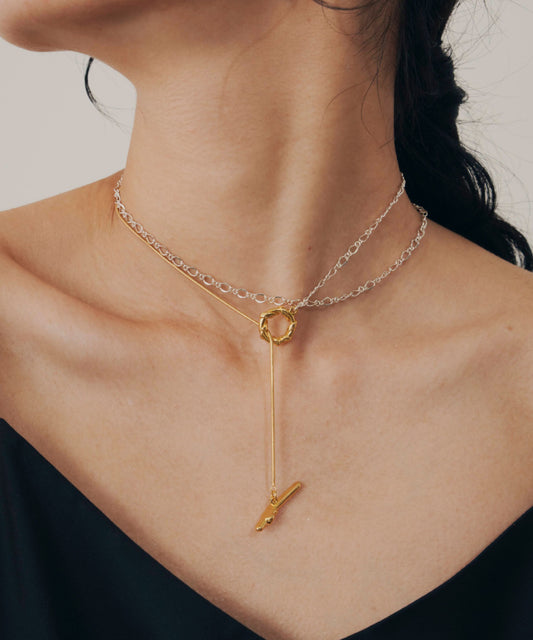 【loni】ivy combi chain necklace
