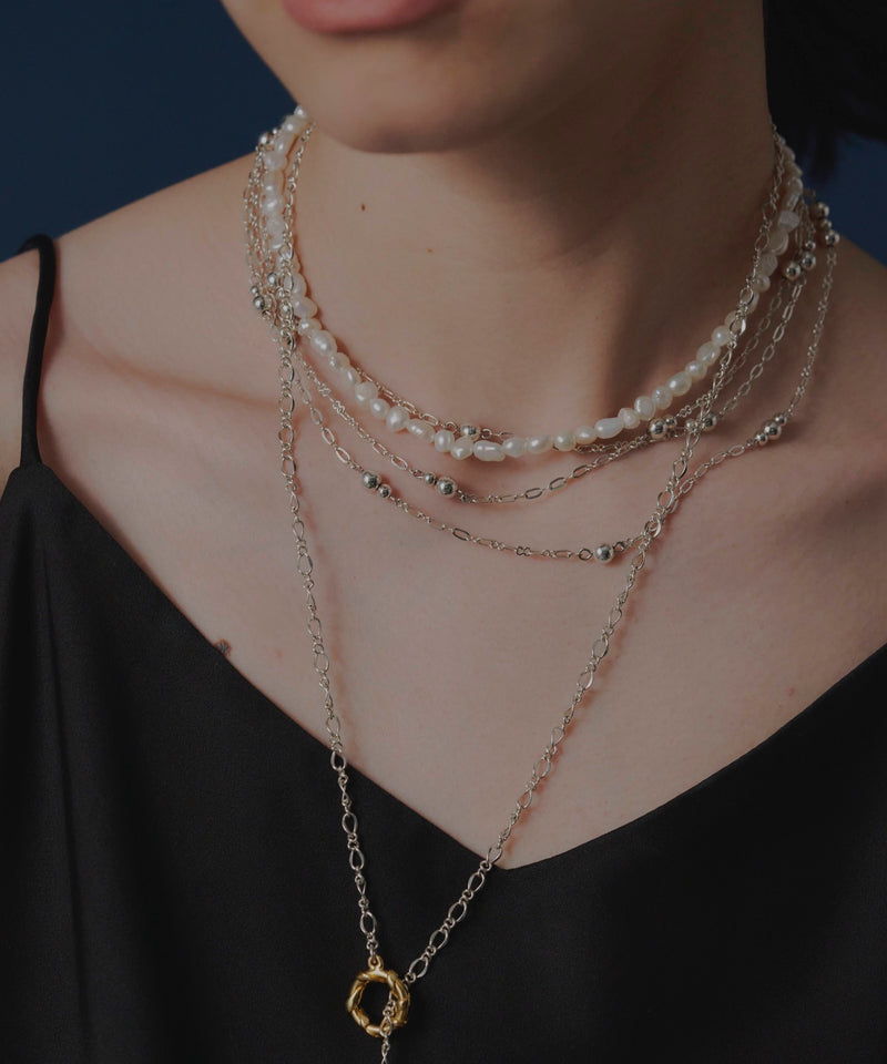 【loni】Crop pearl simple pearl necklace