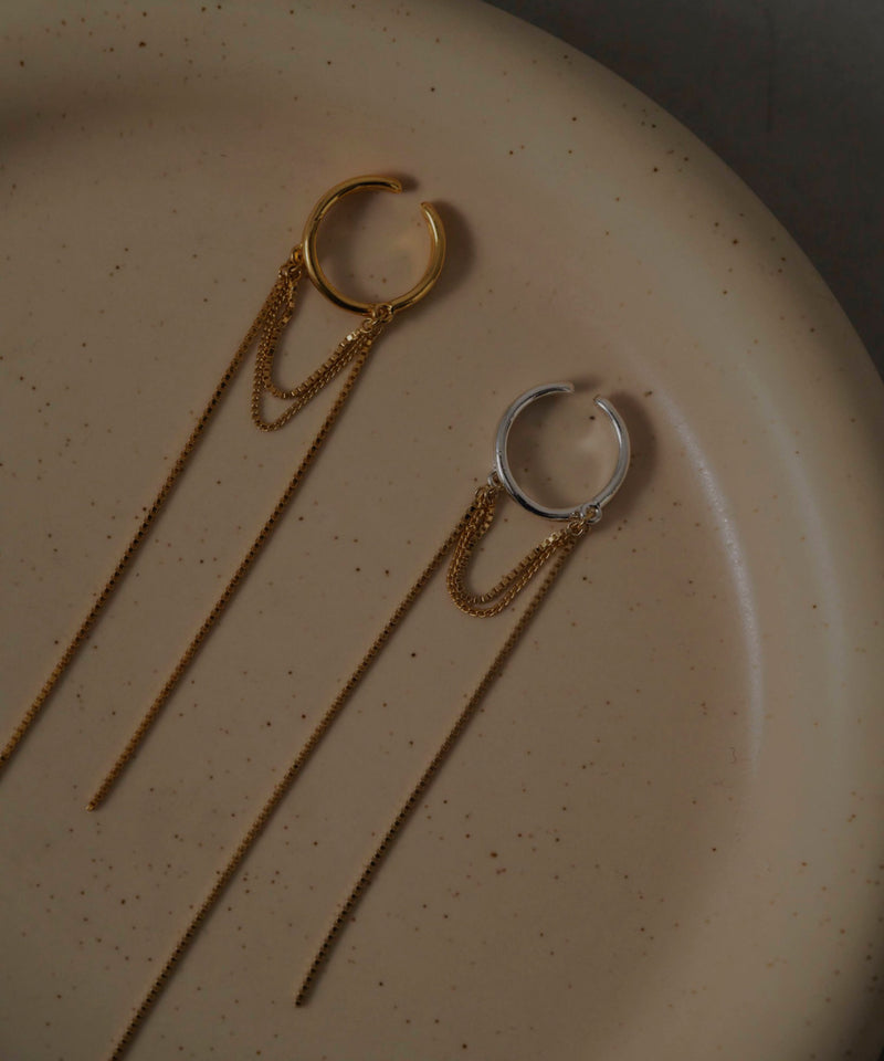 【loni】Creek long chain earcuff ring
