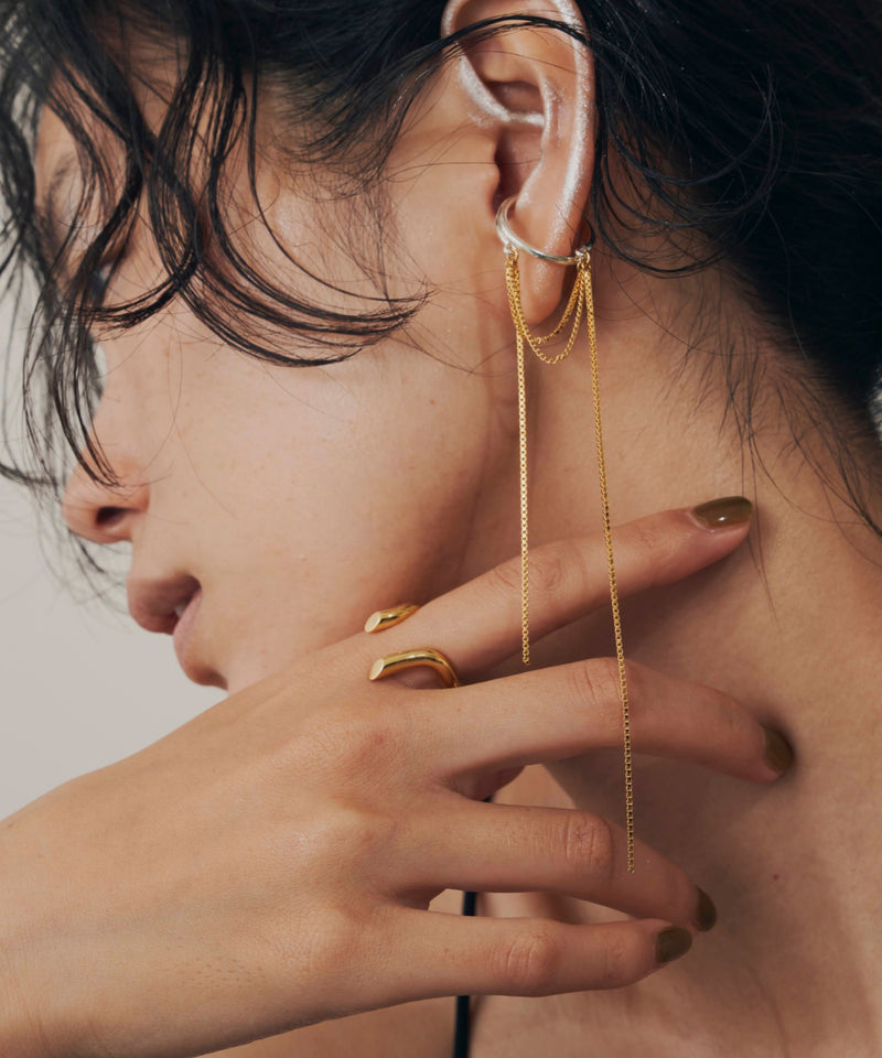 【loni】Creek long chain earcuff ring