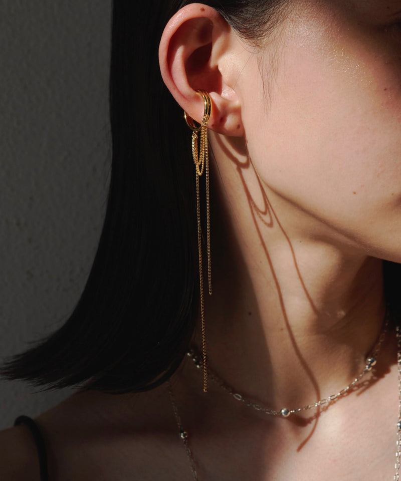 【loni】Creek long chain earcuff ring